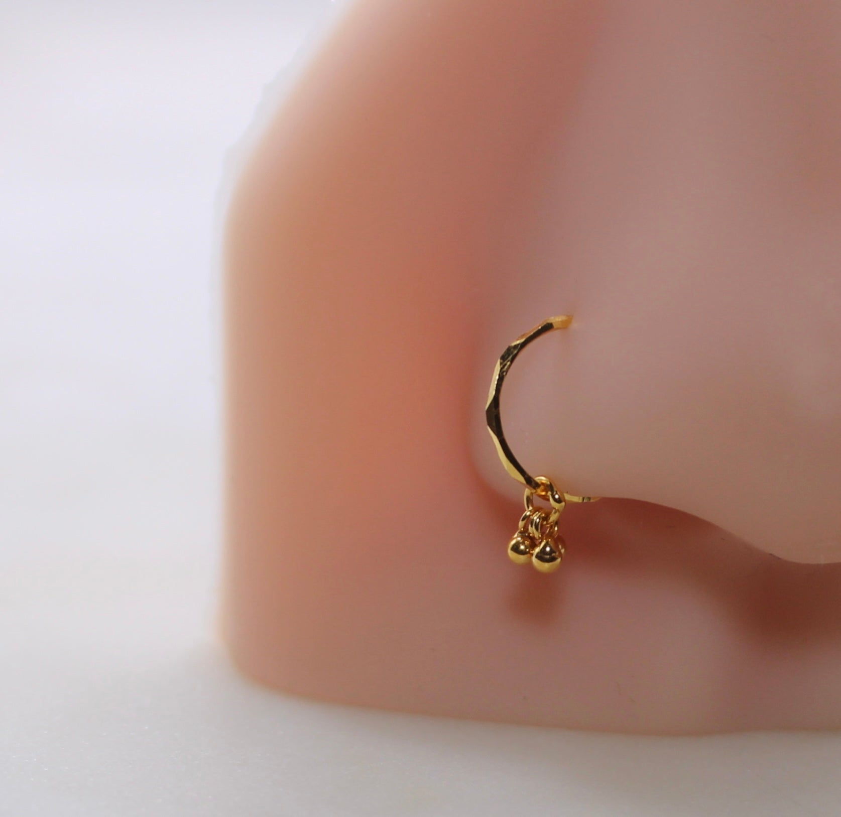 THANU'S CRAFT without Piercing Clip on Pressing type red Nose ring pin Stud  for Women & Girls.